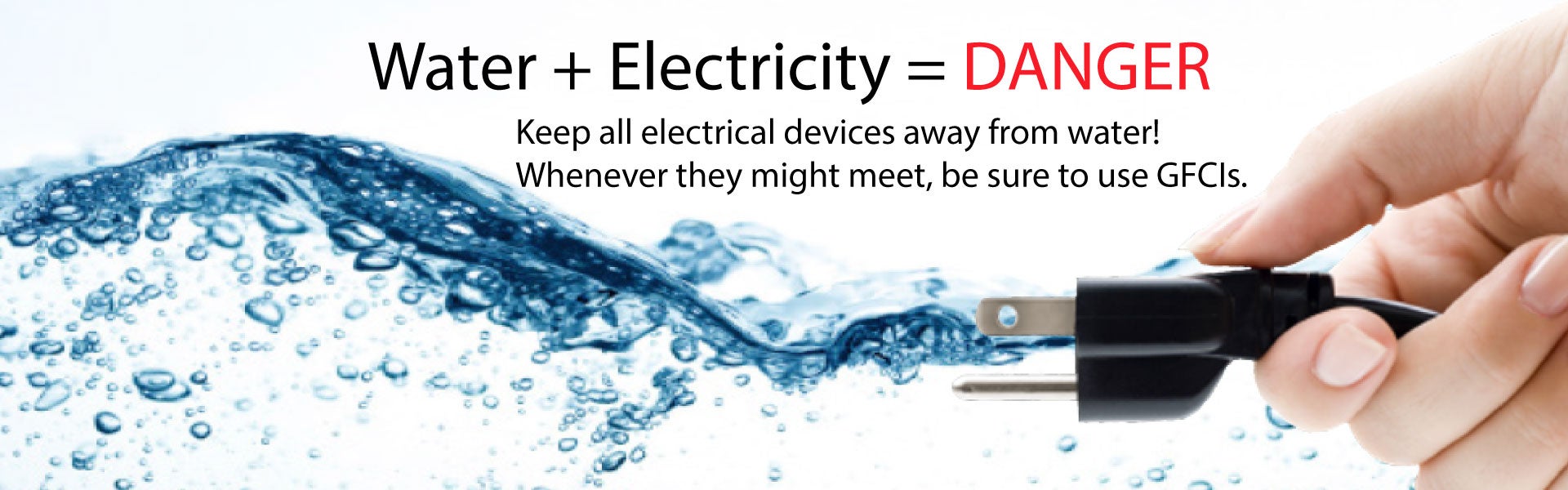 water and electricity equal danger