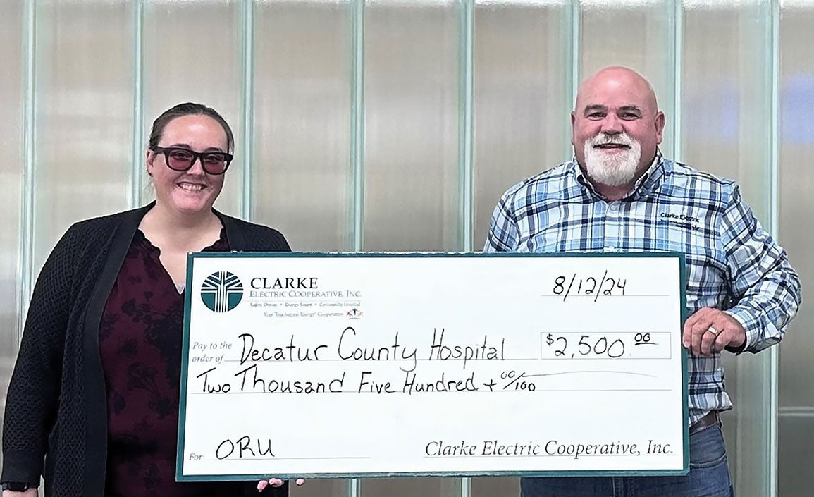 Check presentation to Decatur Hospital