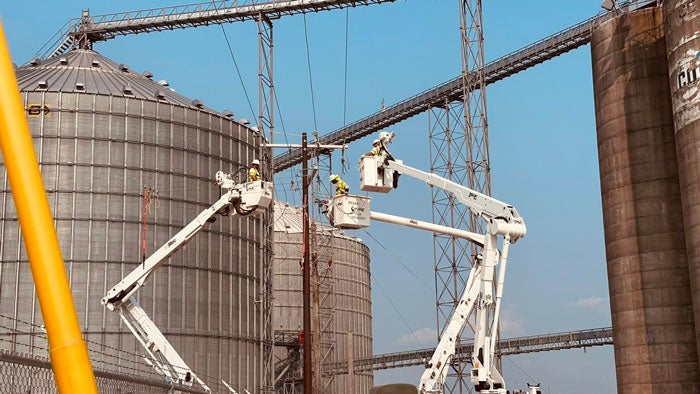 Lineman working at new co-op